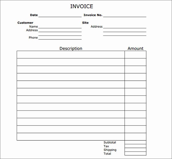 Fillable Invoice Template Word Awesome Editable Invoice Template