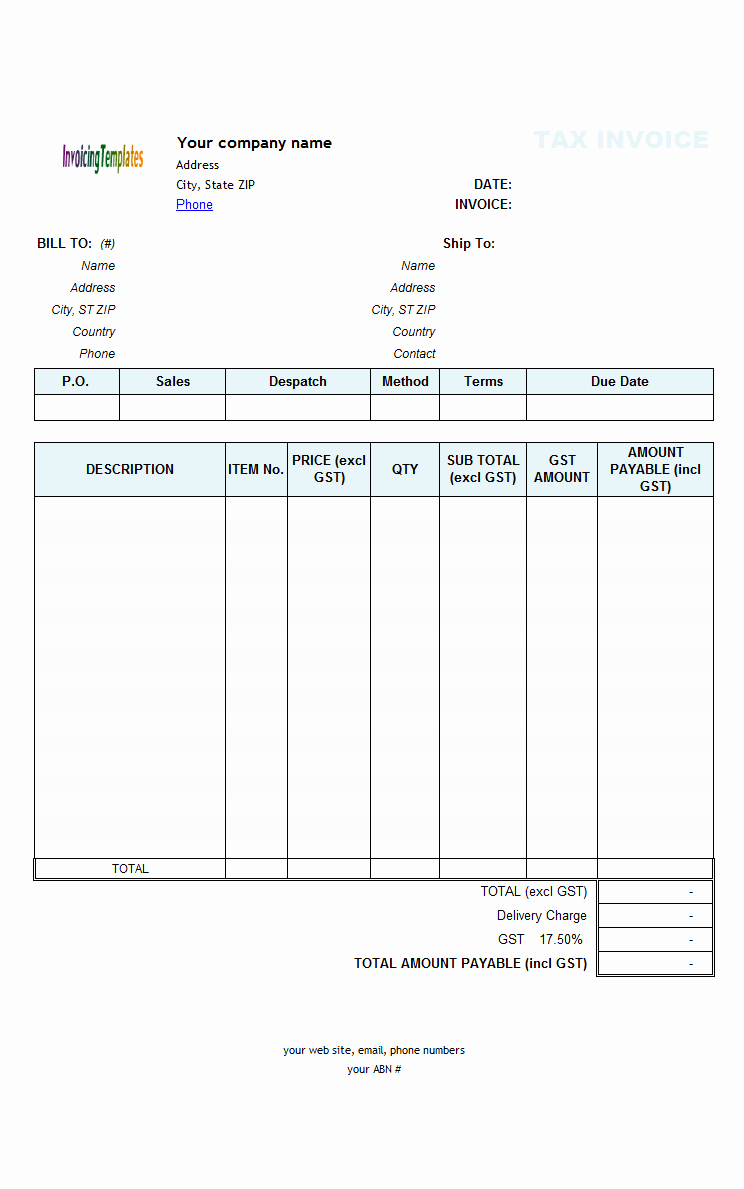 Fillable Invoice Template Word New Blank Invoices to Print Mughals