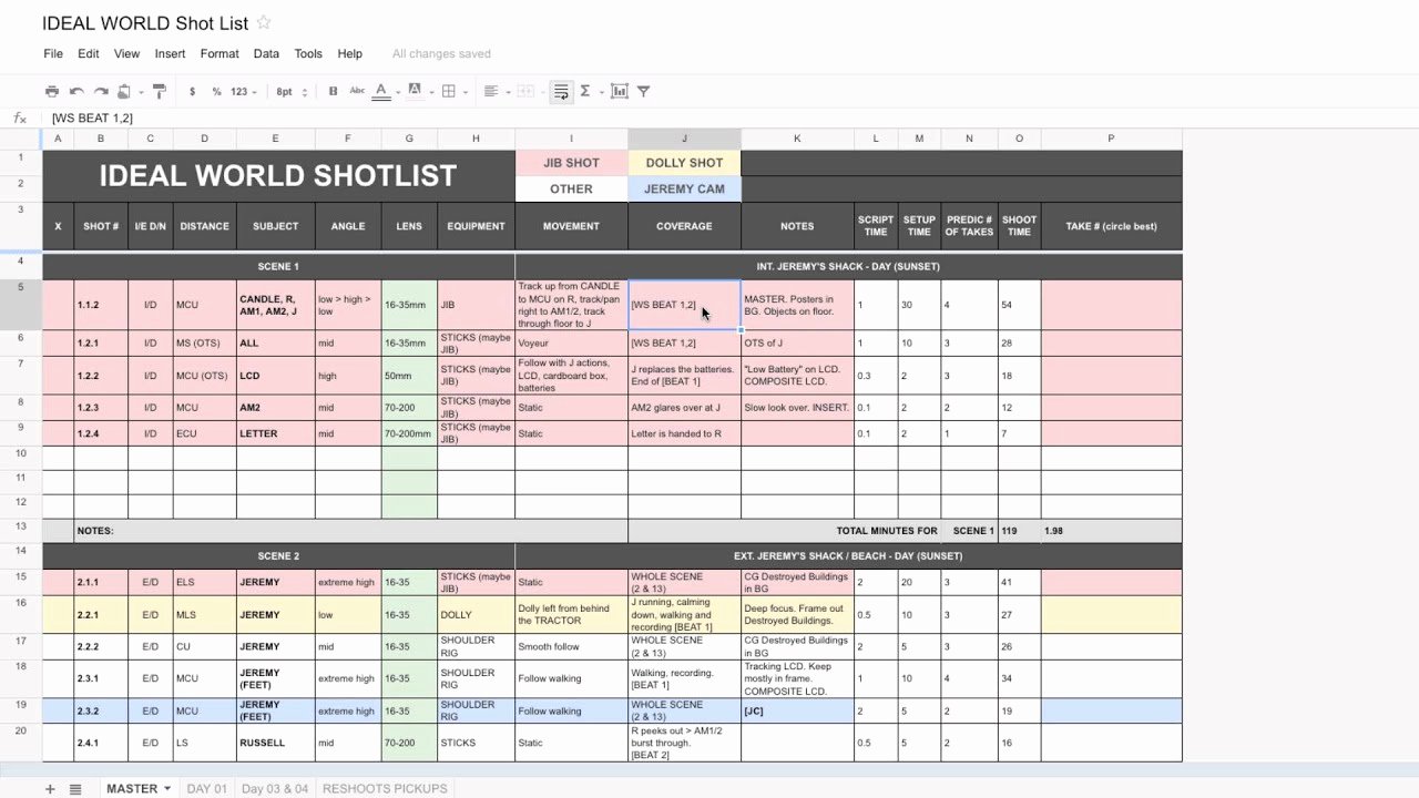 Film Schedule Template Inspirational the Best Shotlist Template