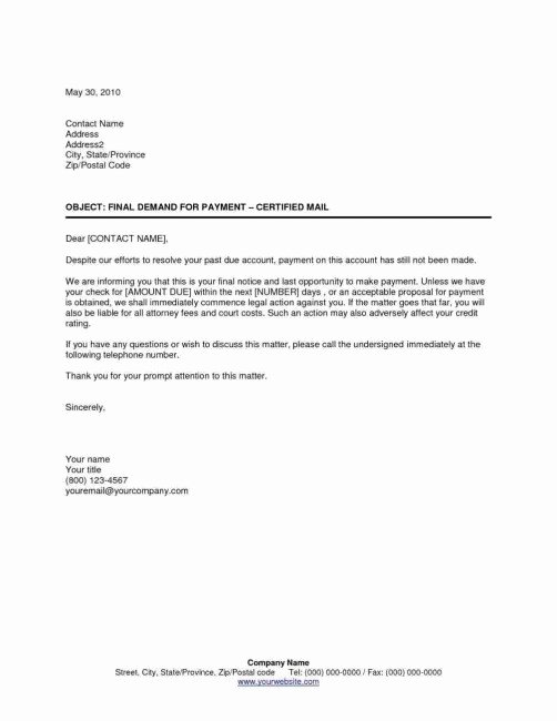 Final Notice Letter before Legal Action Best Of Final Notice before Legal Action Letter Template