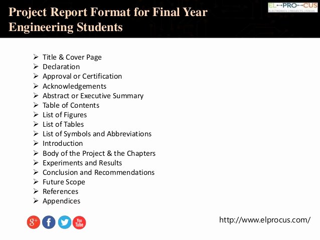 Final Project Report Sample Awesome Project Report format for Final Year Engineering Students