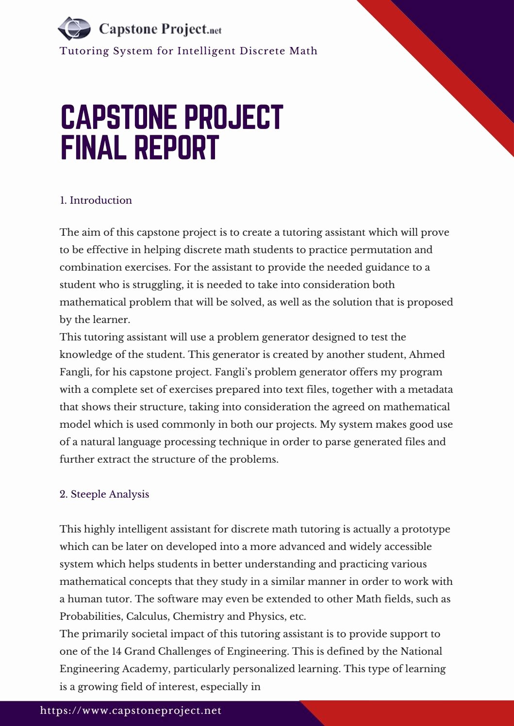 Final Project Report Sample Beautiful Capstone Project Final Report Sample by Capstoneproject