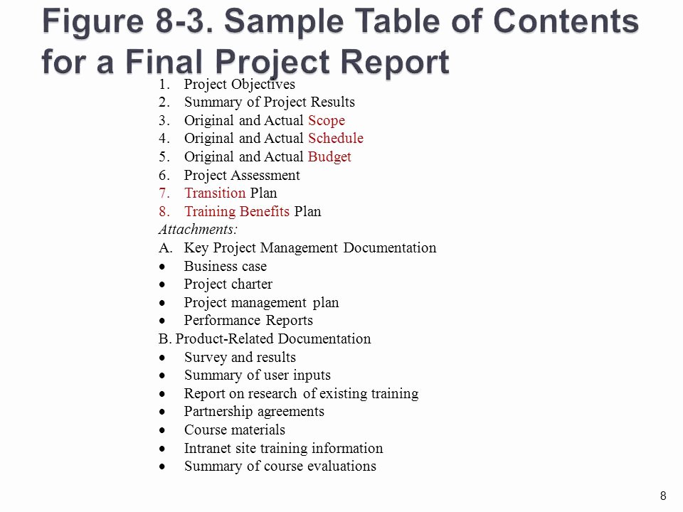 Final Project Report Sample Fresh Chapter 8 Closing Projects Ppt Video Online
