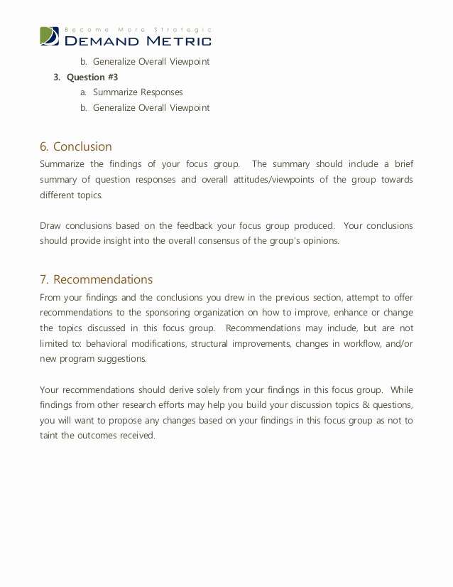 Findings Report Template Best Of Focus Group Report Template