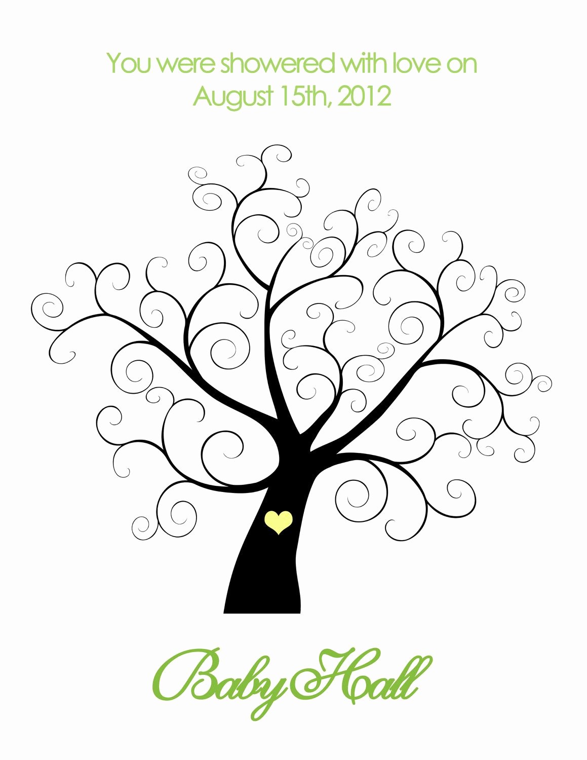 Fingerprint Trees Templates Inspirational Printable Baby Shower Thumbprint Tree Personalized $14