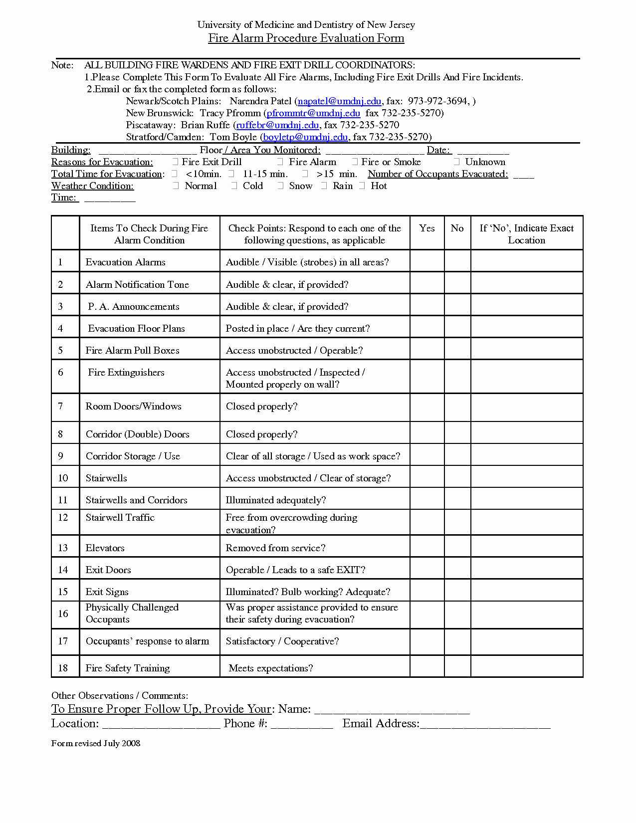 Fire Drill Report Sample Awesome Best S Of Emergency Evacuation Drill form for