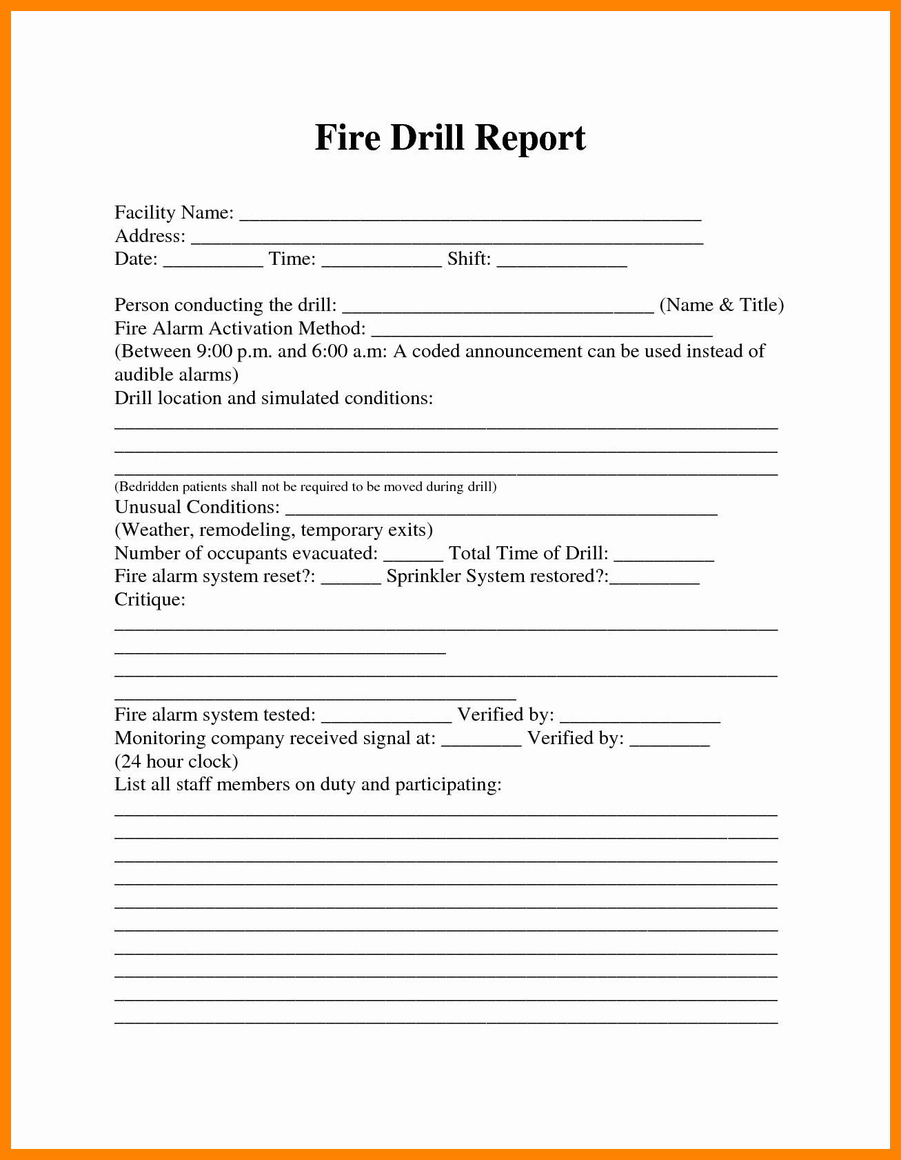 Fire Drill Report Sample Best Of Image Result for Fire Drill Procedures for Summer Camp