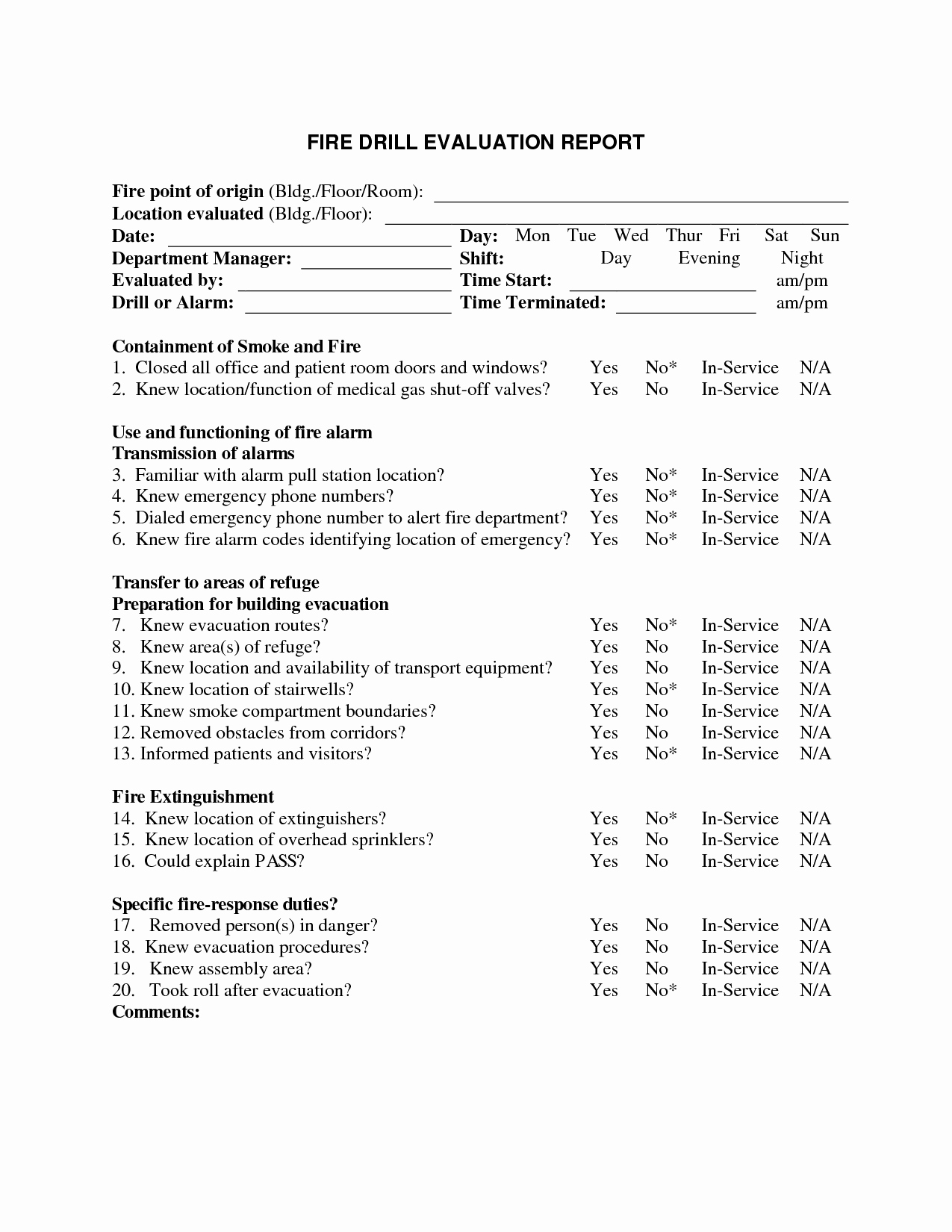 Fire Drill Report Sample Inspirational Best S Of Fire Drill Report Fire Drill Report