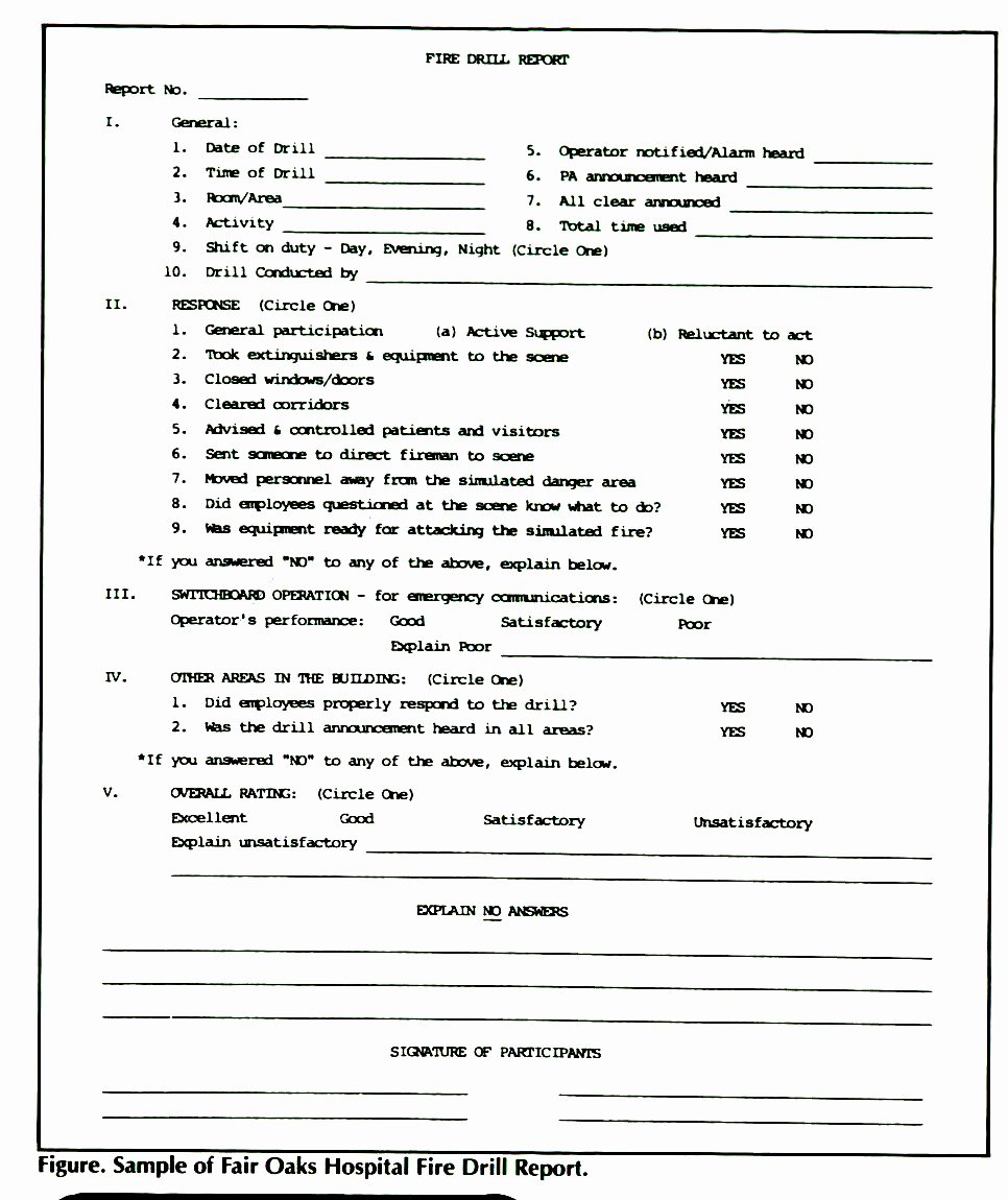 Fire Drill Report Sample Luxury Fire On the Unit