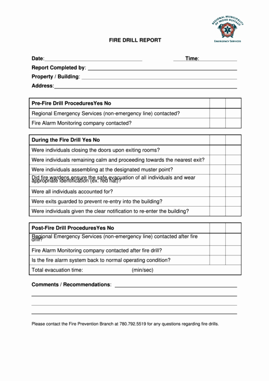 Fire Drill Report Sample Luxury top 8 Fire Drill Report form Templates Free to In