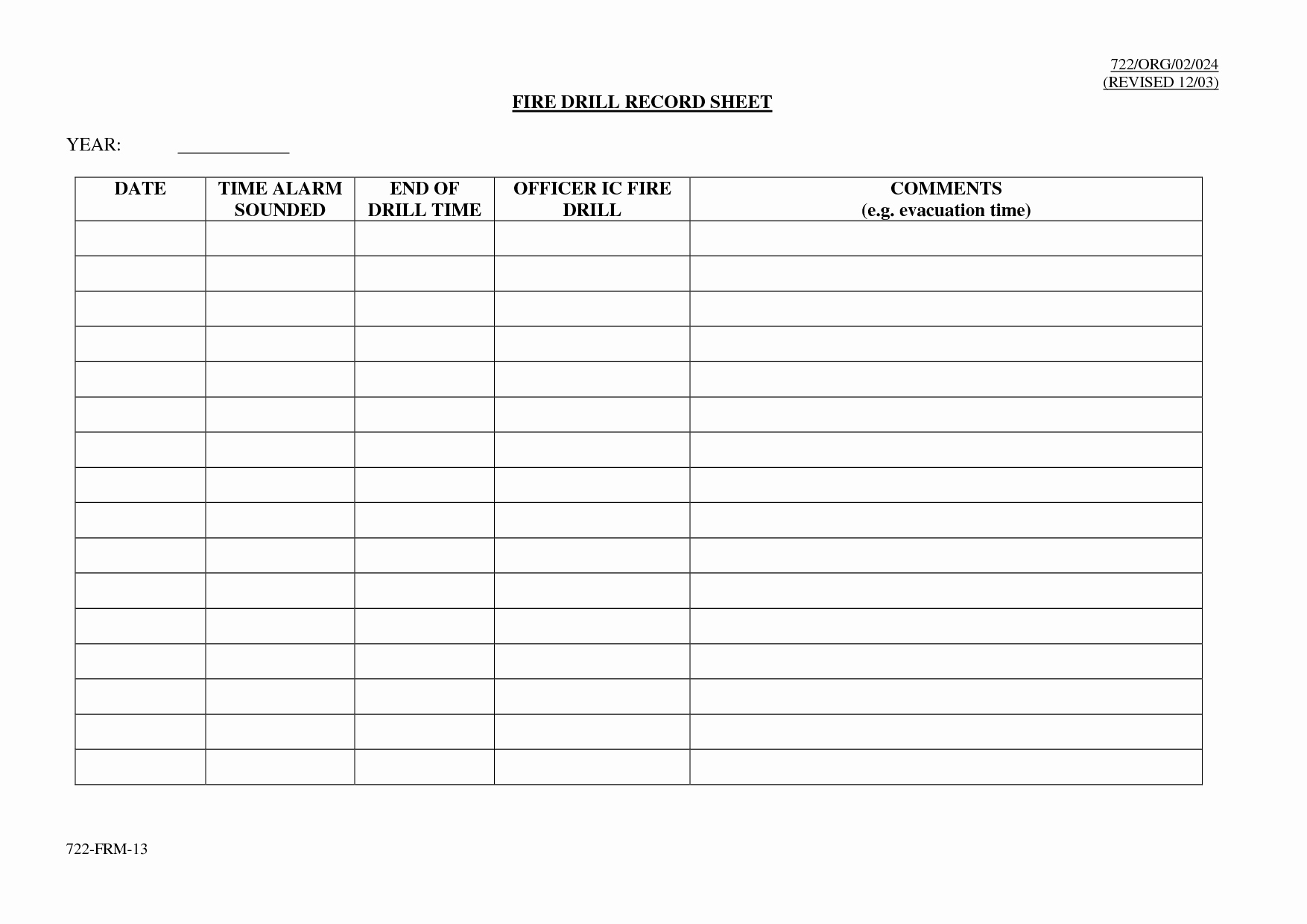 Fire Drill Report Sample New Best S Of Record Emergency Evacuation Drills