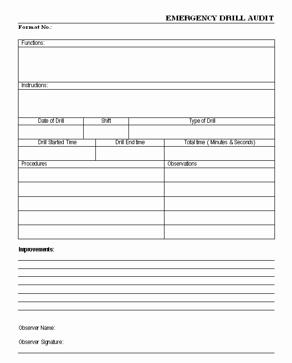 Fire Drill Report Template Beautiful Best S Of Emergency Response Drill Templates