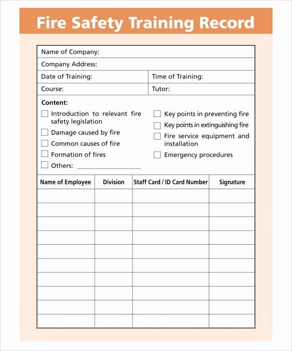 Fire Drill Report Template Elegant Training Log Templates