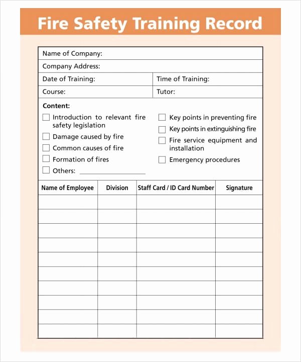 Fire Drill Report Template Elegant Training Log Templates