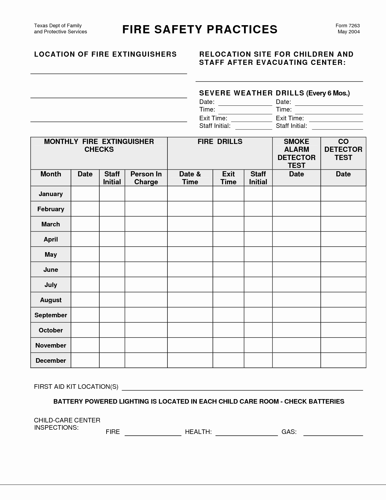 Fire Drill Report Template Lovely Monthly Fire Drill form
