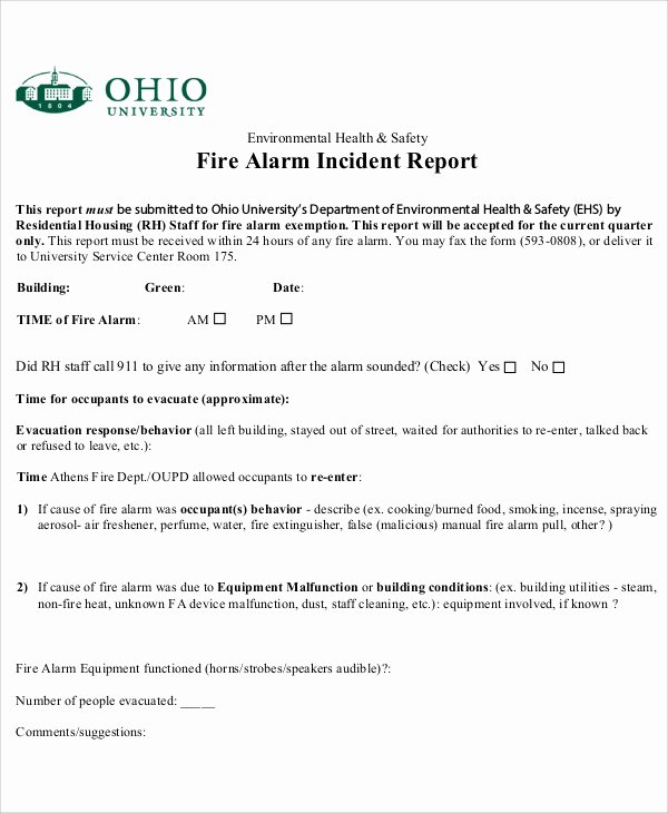 Fire Report Template Best Of 12 Sample Fire Incident Reports Pdf Word