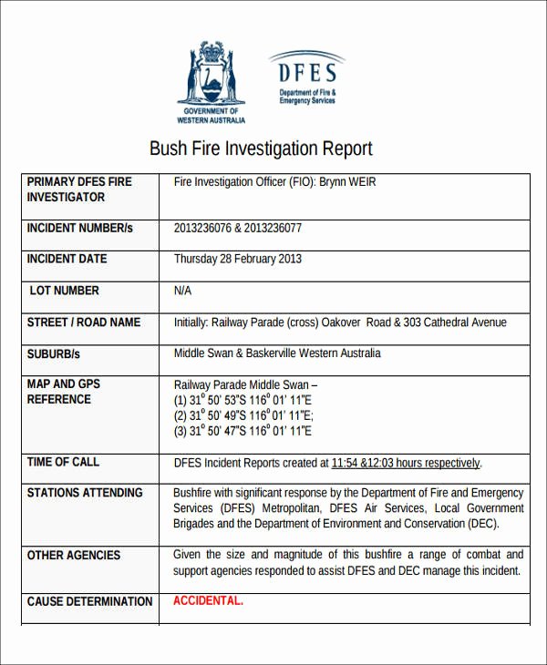 Fire Report Template Best Of 59 Incident Report formats Pdf Word Docs