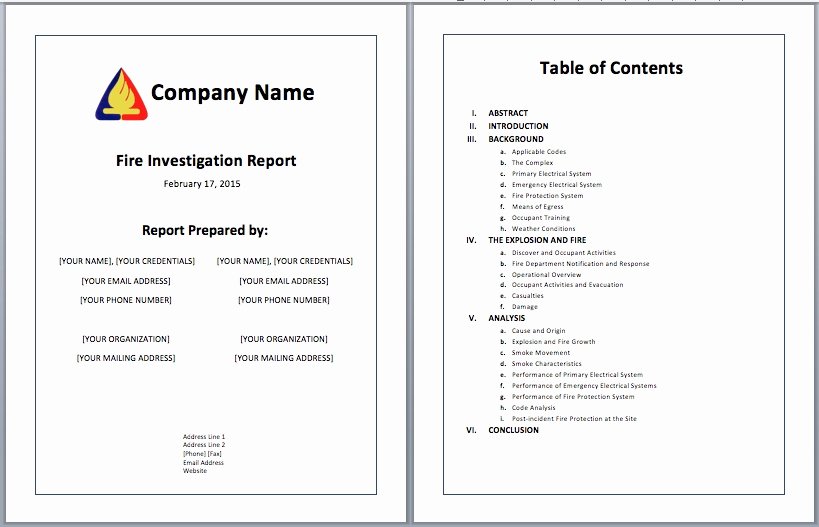 Fire Report Template Best Of Investigative Report Template