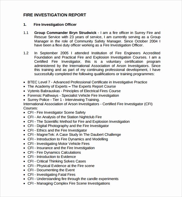 Fire Report Template Fresh 15 Investigation Report Templates Google Docs Word