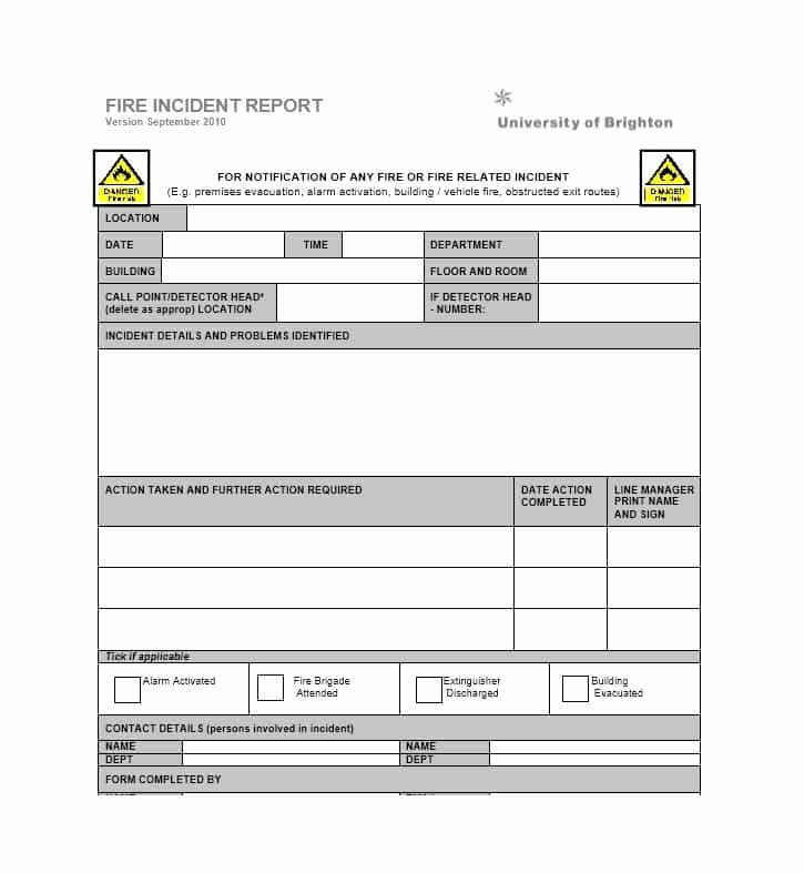 Fire Report Template Luxury 60 Incident Report Template [employee Police Generic]