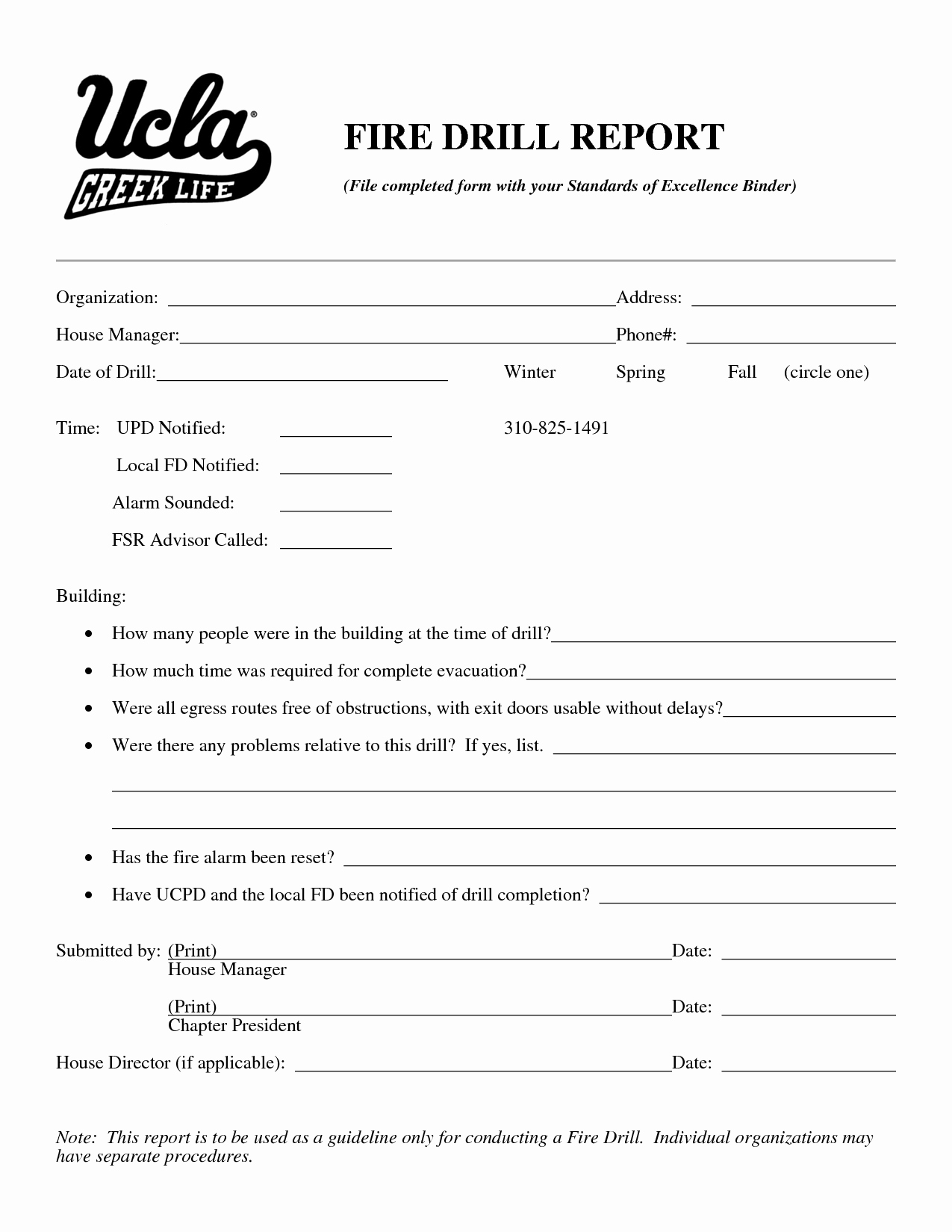 Fire Report Template Luxury Best S Of Fire Drill form Fire Drill Report form