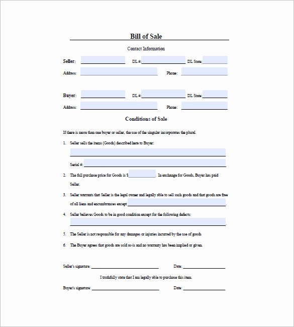 Firearms Bill Of Sale Template Elegant Gun Bill Of Sale Template – 10 Free Word Excel Pdf