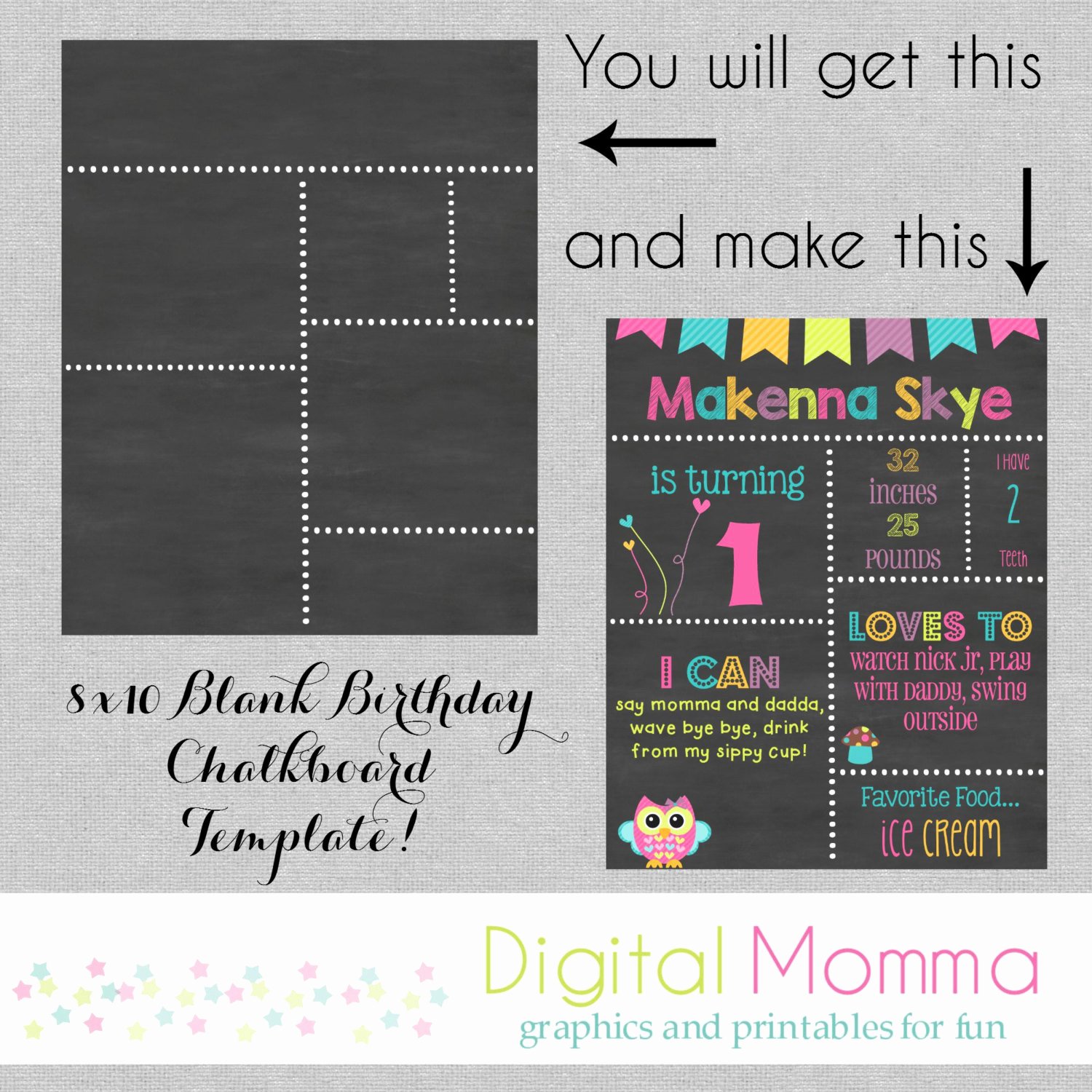 First Birthday Chalkboard Diy Awesome Printable Diy Blank Birthday Chalkboard Template by