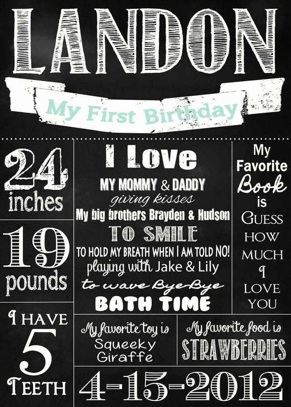 First Birthday Chalkboard Diy Fresh Shabby Chic Vintage 20x30 Chalkboard Sign by