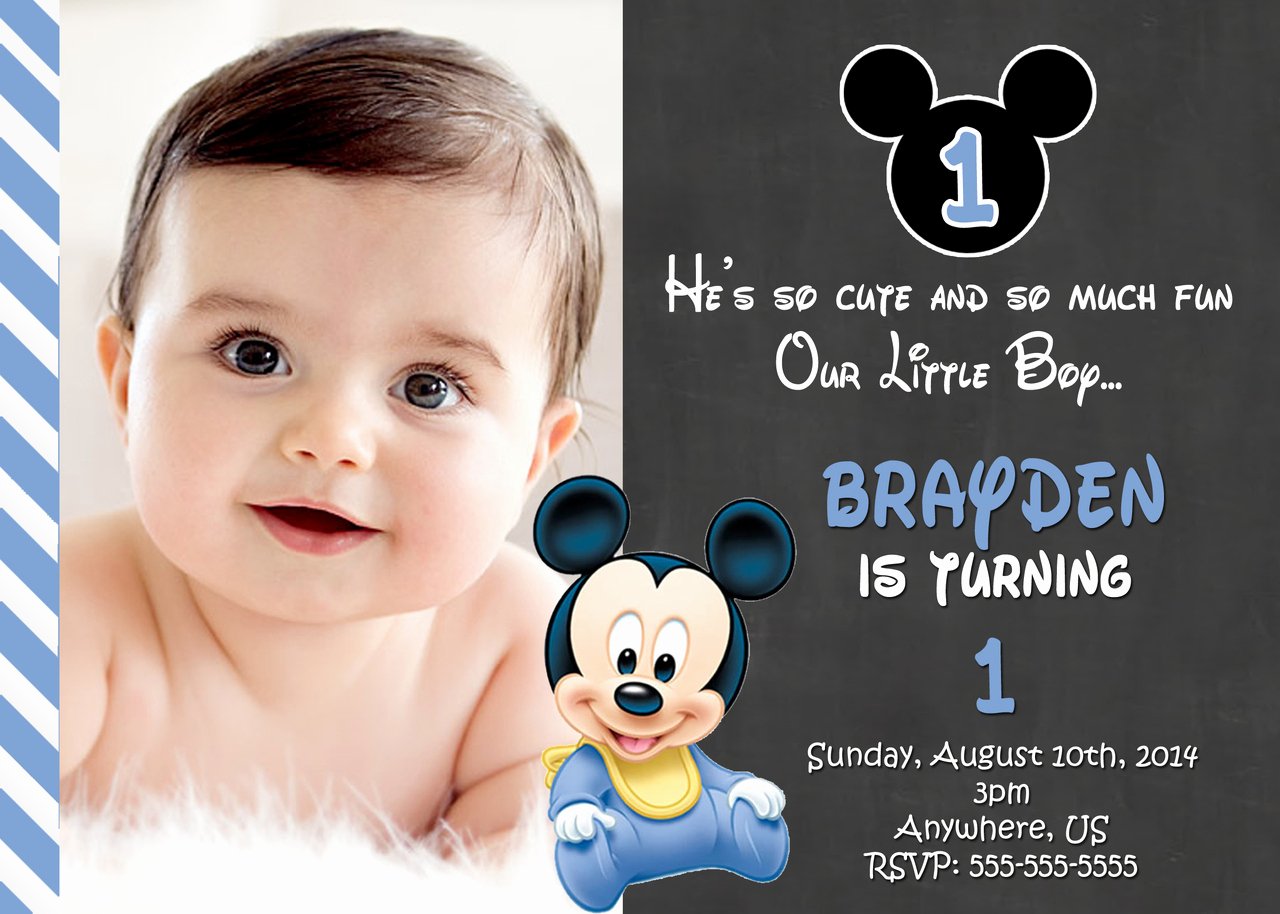 First Birthday Invitation Template Free Awesome Free Printable Mickey Mouse 1st Birthday Invitations
