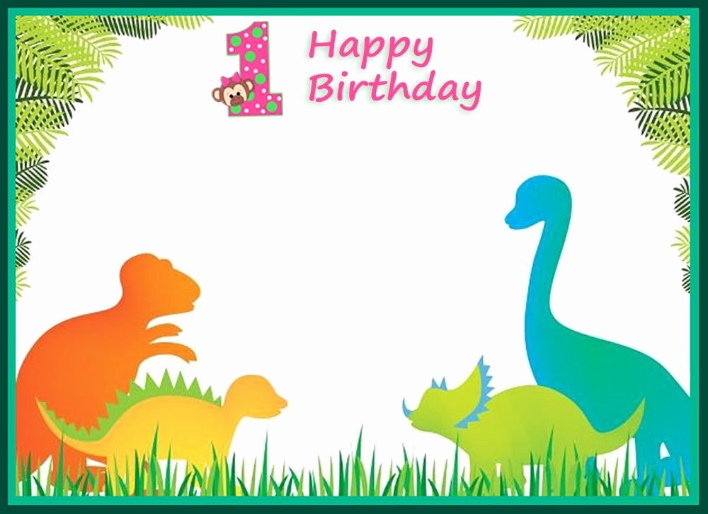 First Birthday Invitation Template Free Beautiful First Birthday Dinosaur Invitation Template