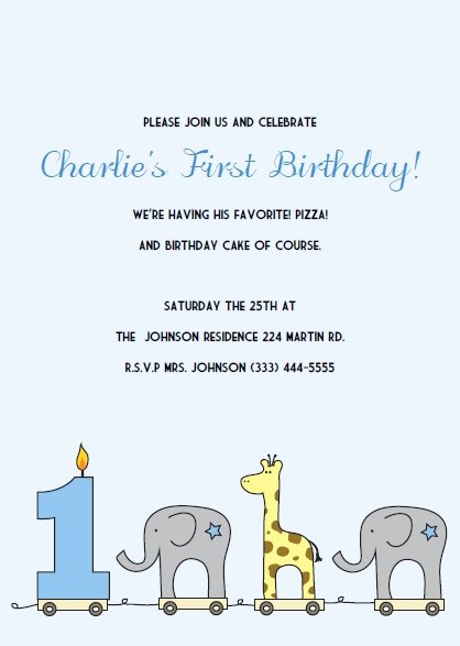 First Birthday Invitation Template Free Beautiful Printable 1st Birthday Invitations Elephant and Giraffe