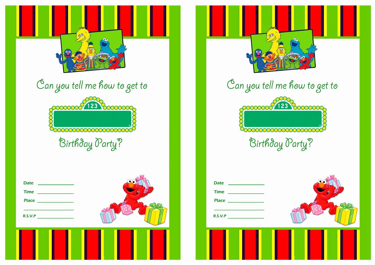 First Birthday Invitation Template Free Unique Free Printable Sesame Street 1st Birthday Invitations