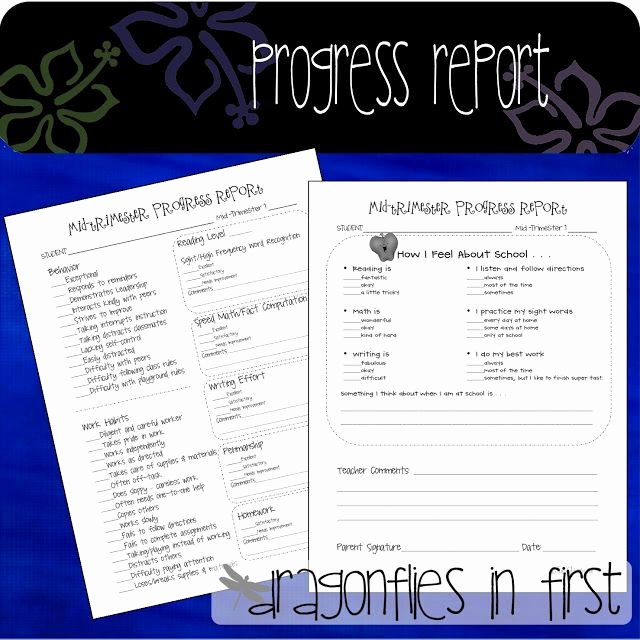 First Grade Progress Report Template Awesome Progress Reports for the Primary Grades