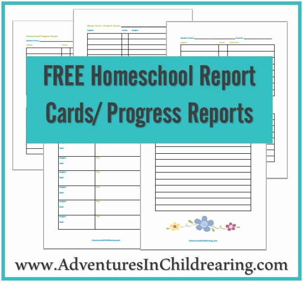 First Grade Progress Report Template Elegant Free Homeschool Printable Progress Report and Report Card