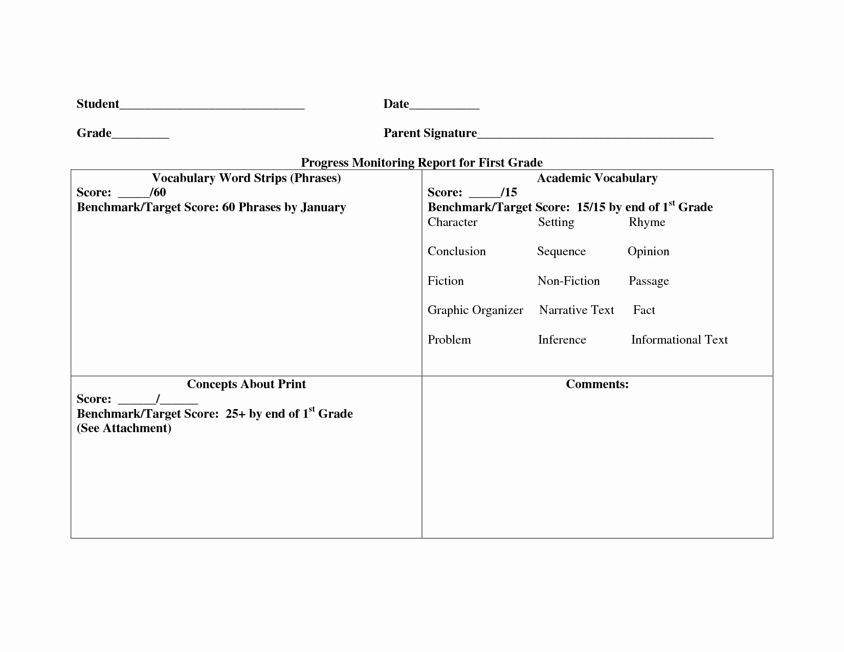 First Grade Progress Report Template New 6 Best Of Inference Graphic organizer Pdf Free