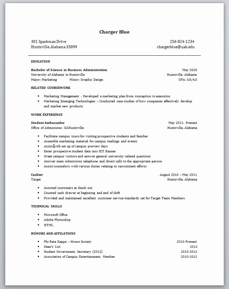 First Job Experience Essay Inspirational College Students Resume with No Experience