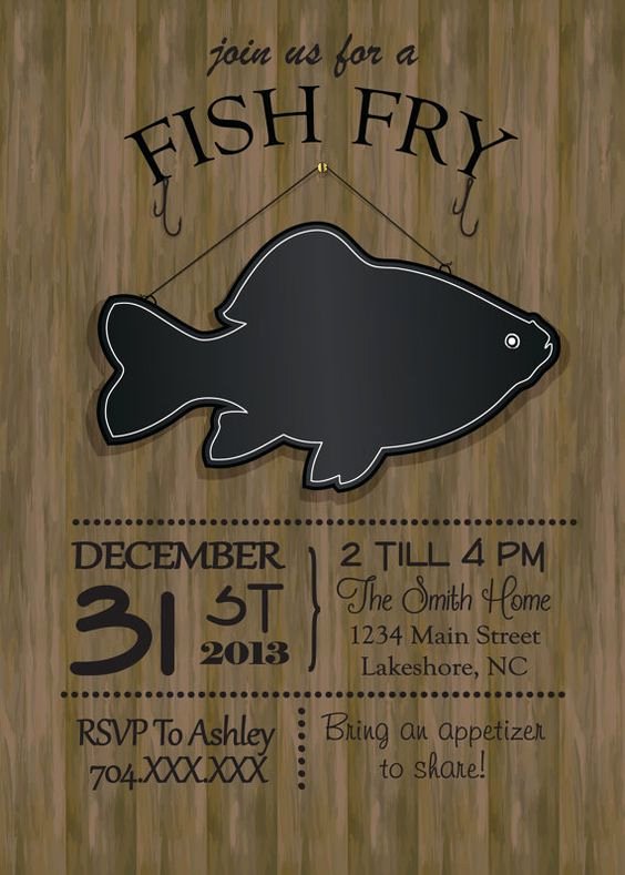 Fish Fry Flyer Template Elegant Printable Party Invitations Fish Fry and Party