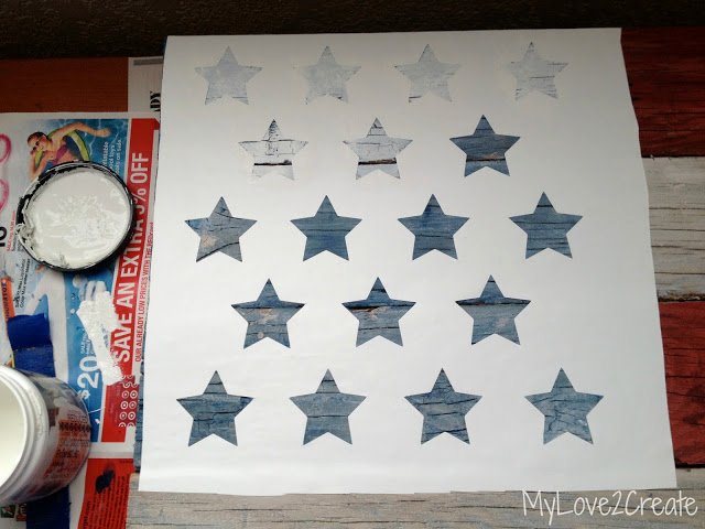 Flag Star Stencil Fresh Scrap Wood American Flag