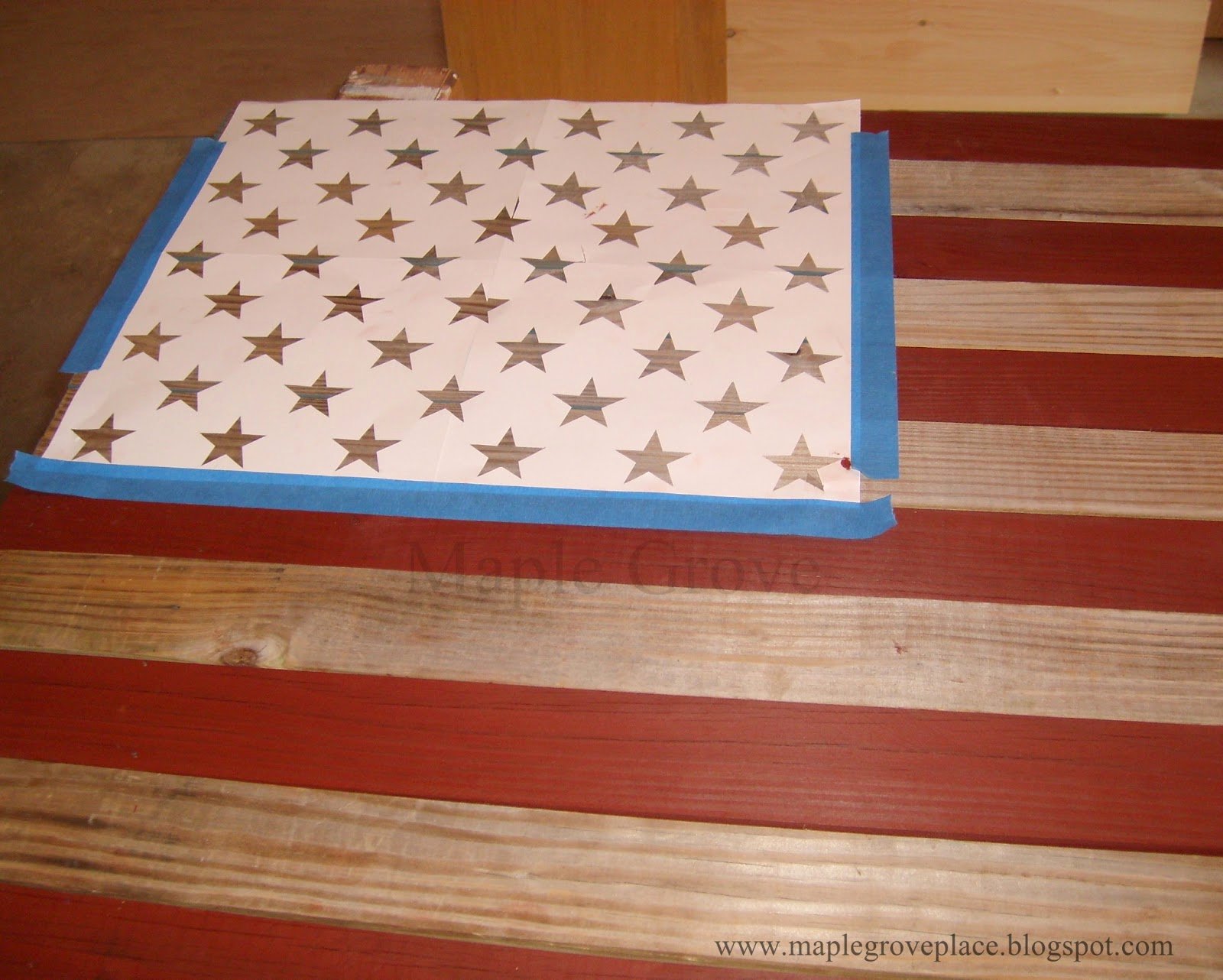 Flag Star Stencil Lovely Maple Grove How to Make A Picket Fence American Wall Flag