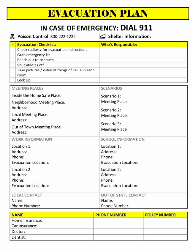 Flood Emergency Response Plan Template Best Of Printable Evacuation Plan thelovebugsblog