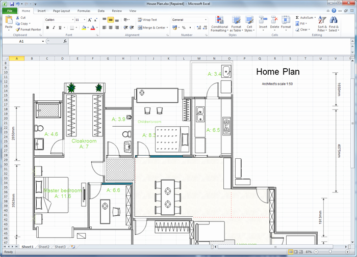 Floor Plan Templates Free Awesome Create Floor Plan for Excel