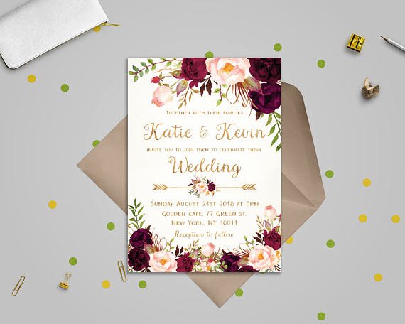 Floral Invitation Template New Floral Wedding Invitation Template Wedding Invitation