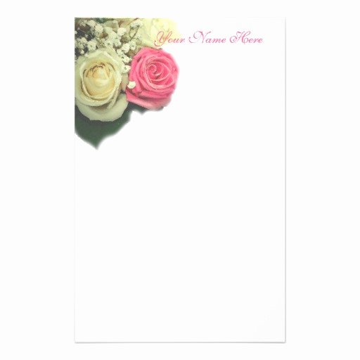 Floral Stationery Template Free Awesome Rose Floral Stationary Template Stationery Design