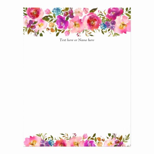 Floral Stationery Template Free Beautiful Rustic Modern Trendy Floral Watercolor Letterhead