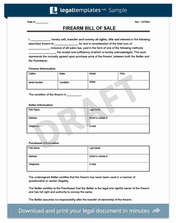 Florida Firearms Bill Of Sale Luxury Create A Firearm Bill Of Sale form