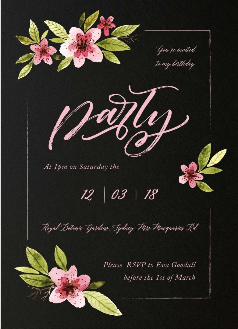 Flower Invitation Template Fresh Our top 10 Birthday Invitation Templates for Teenagers