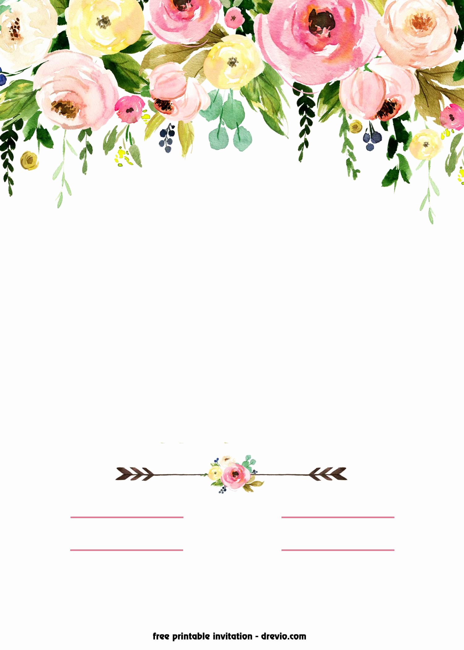 Flower Invitation Template Inspirational Free Printable Boho Chic Flower Baby Shower Invitation