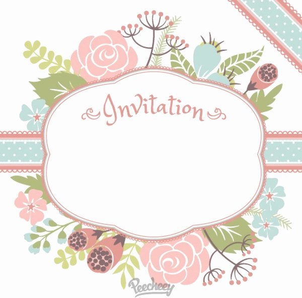 Flower Invitation Template Unique Floral Invitation Free Vector In Adobe Illustrator Ai