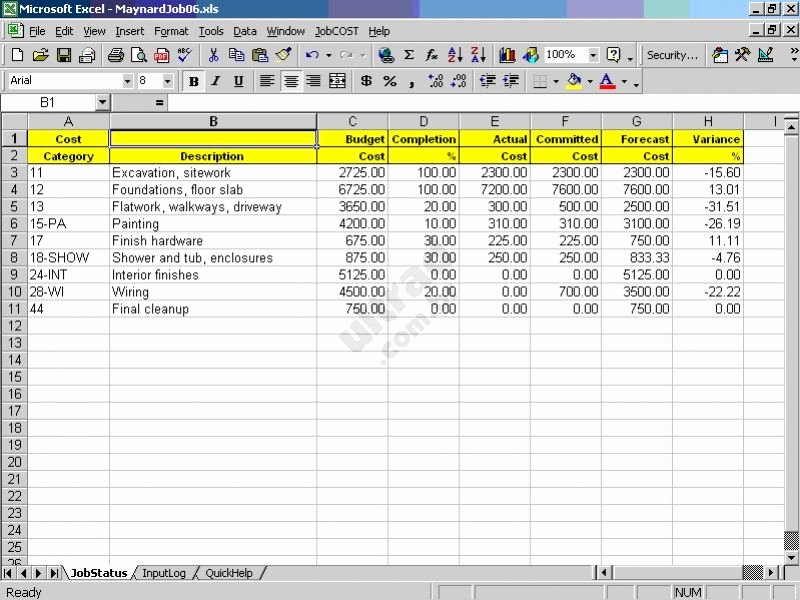 Food Cost Spreadsheet Excel Elegant Jobcost Controller for Excel Download