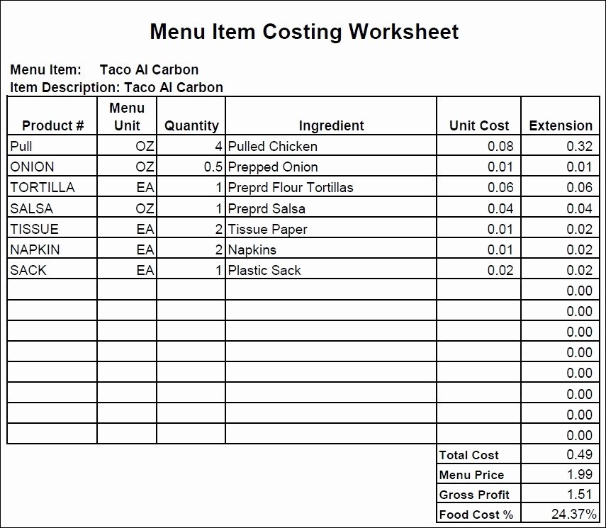 Food Cost Spreadsheet Excel Luxury Food Cost Spread Sheet Best Of How to Create A Food Cost